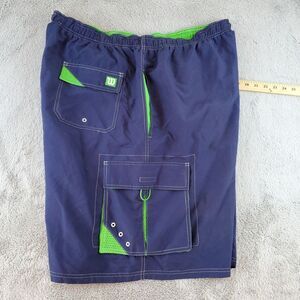 Wilsons Swim Trunks Mens 2XL Bathing Suit Board Shorts Blue Cargo‎ VTG